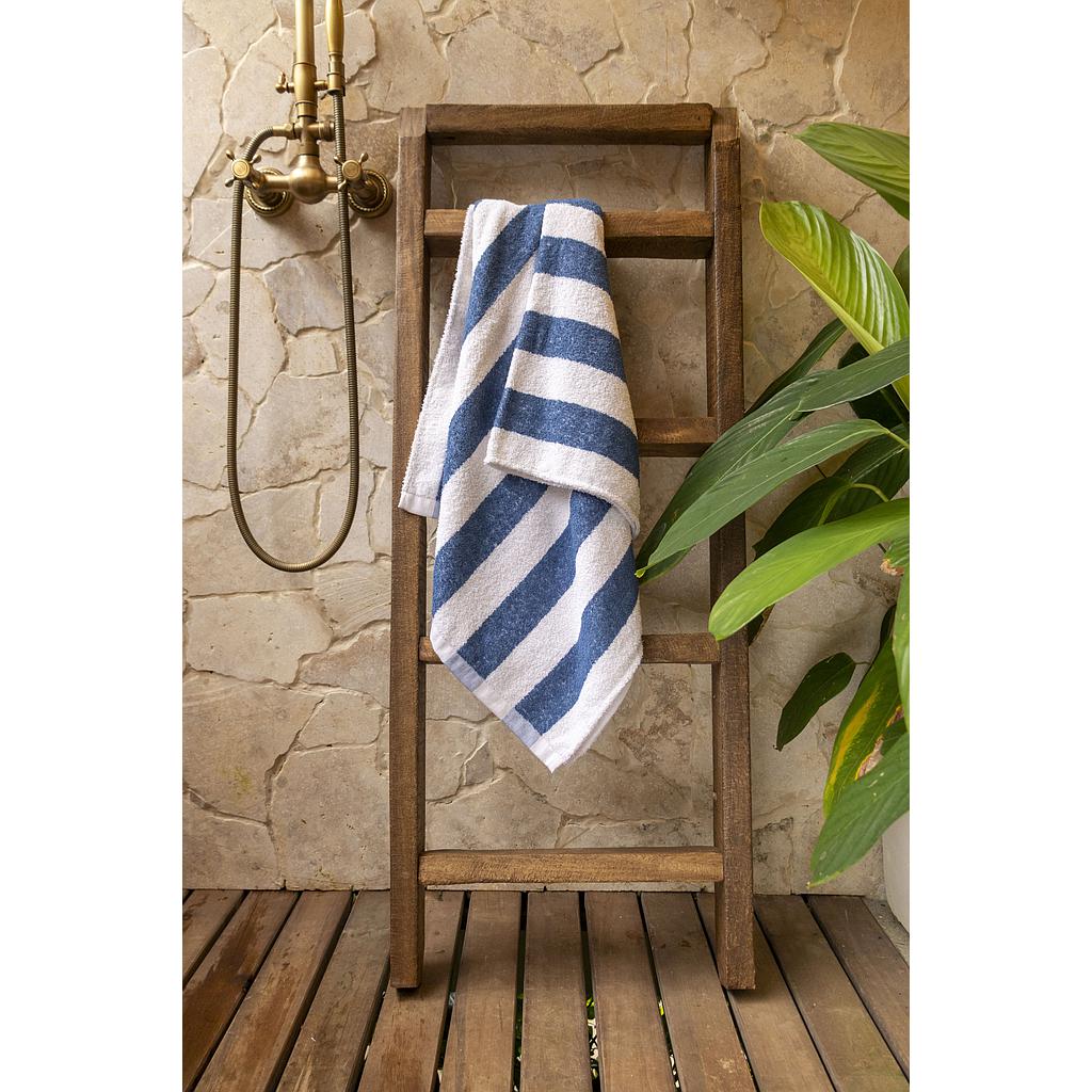 TOALLA CALABRIA BLANCO AZUL FT-547-44589 (150 x 80cm / 100% ALGODON / 380gr)