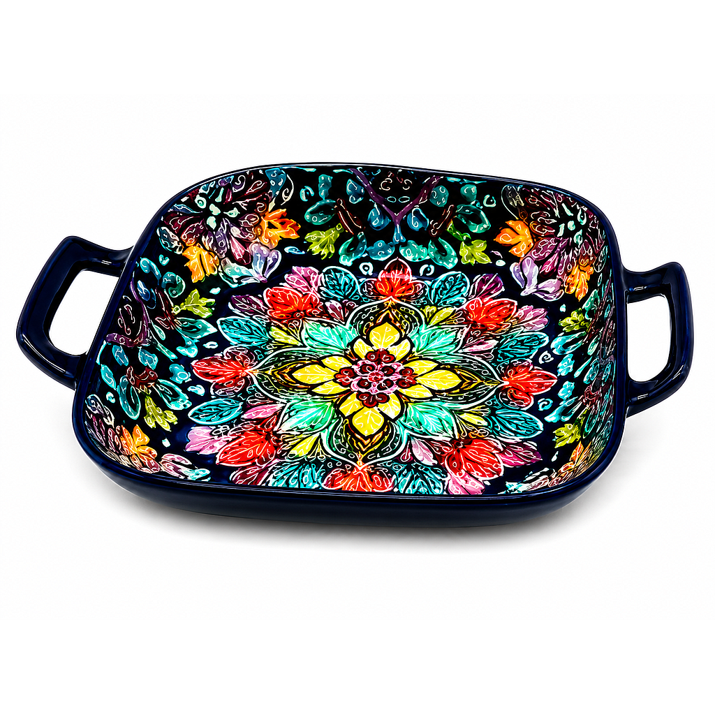 PLATO PARA SERVIR CUADRADO DISEÑO MEXICO F24596 (25cm)