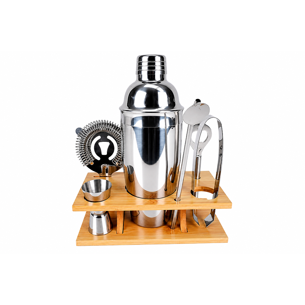 SET BARMAN CON BASE MADERA 6PZS PT162-003
