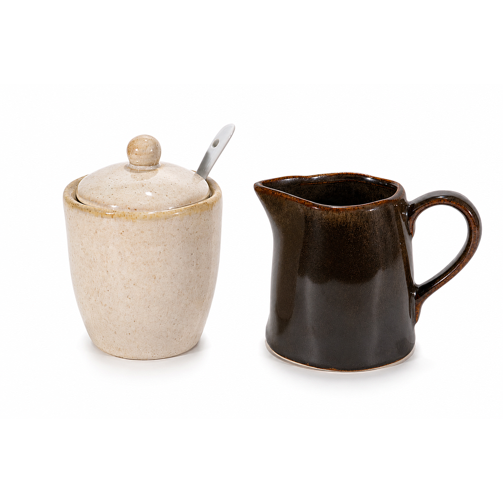 AZUCARERA Y MINI JARRA BEIGE CAFÉ IC1434-08