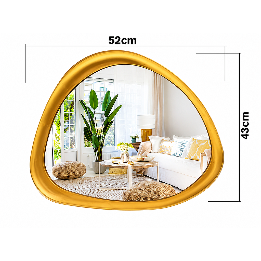 ESPEJO DECORATIVO OVALADO DORADO 755983 / ES28826 (52 x 4cm)