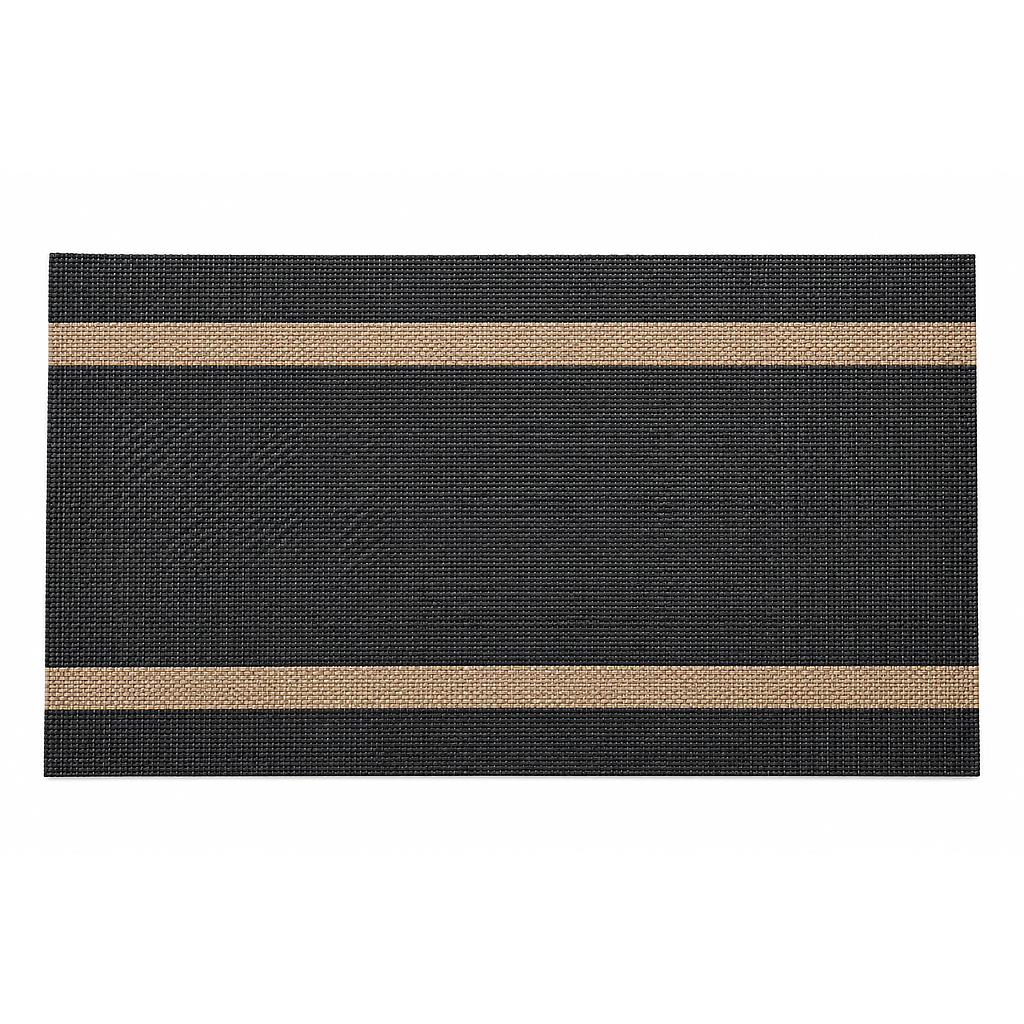 INDIVIDUAL RECTANGULAR NEGRO LINEAS CAFE  F24714A (30 x 45cm)