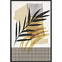 CUADRO HOJAS BAMBÚ NEGRO Y BEIGE 15352 (90 x 60cm)