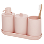 SET ACCESORIOS DE BANO ROSADO 4PZS INTER 28731 (24.5 x 16 x 9cm)