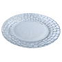 SET PLATOS VIDRIO DISEÑO TEJIDO ESTILO RATAN  6PZS S01215 (17.6cm)
