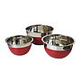 SET BOWLS ACERO INOX BASE ROJO 3PZS 22470296