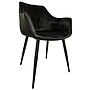 SILLA VINTAGE CUERINA & TERCIOPELO NEGRO PATAS NEGRAS UDC8127-50