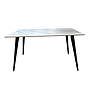 MESA DE COMEDOR MONTEMAR PORCELANATO BLANCO MATE PATAS NEGRAS E1164 (140 x 80 x 76cm)