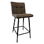 TABURETE LIRQUEN CUERINA CAFE OSCURO PATAS NEGRAS E4307A (48 x 41 x 65cm)