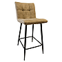 TABURETE LIRQUEN CUERINA BEIGE PATAS NEGRAS E4307B (48 x 41 x 65cm)