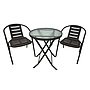 SET MESA VIDRIO Y 2 SILLAS ANADEL PARA TERRAZA 4HM16-1
