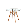 MESA DE COMEDOR AMES VIDRIO REDONDO DT-2005 (100 x 75cm)