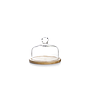 TAPA DE CRISTAL CON BASE DE MADERA IB 715518 (18cm)