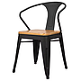 SILLA TOLIX METALICA GRIS OSCURO ASIENTO MADERA XRB-2002-B (46 x 52 x 78 x 47cm)