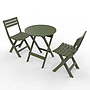 SET MESA Y 2 SILLAS PLEGABLES PARA TERRAZA VERDE A-12VD (46 x 41.5 x 77 x 44.5cm / 60 x 75cm)