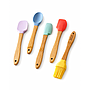 SET UTENSILIOS MADERA SILICON 5PZS F24742 (22cm)