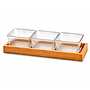 BANDEJA PARA SERVIR CON TRES BOWL VIDRIO 4PZS F24709 (30 x 12cm)